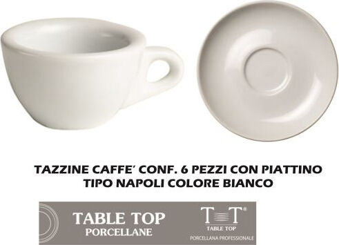 table top Tab1196-6 Tazzine Caffe' Confezione 6 Pezzi Con Piatto Cc 0,6 Napoli - Tab1196-6