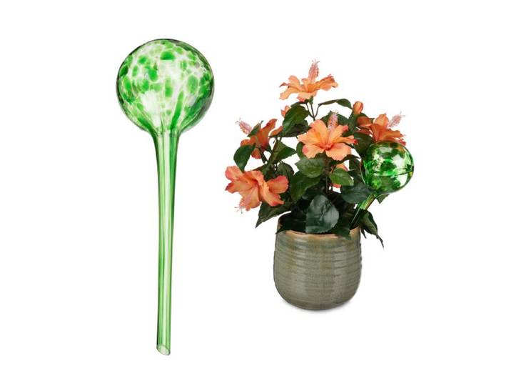 Relaxdays Globe vert d’arrosage en lot de 12 verre