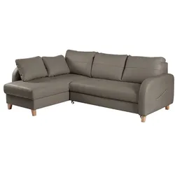 Ecksofa Compact Leder Grau Dunkelgrau