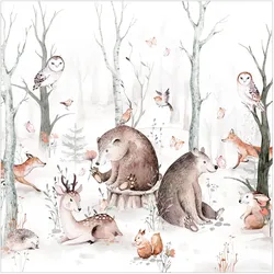 FOTOTAPETE Aquarell Waldtierfreunde 288/288 cm