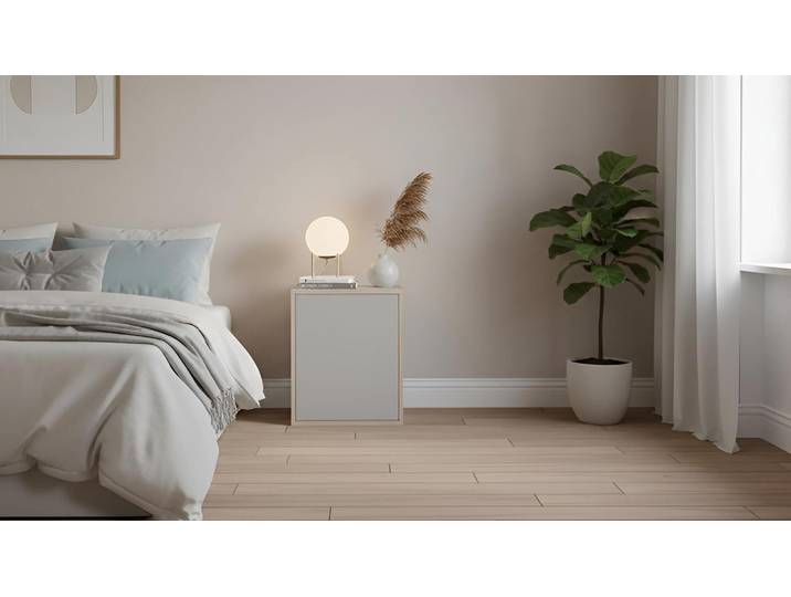 Nachtschrank in Multiplex-Optik Premium Dekore Grau Multiplex Kante