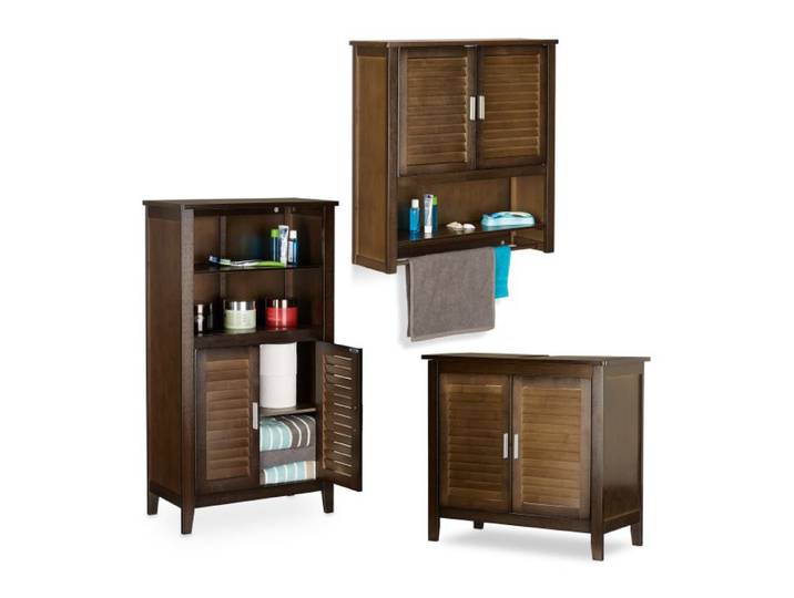 Relaxdays ensemble de 3 meubles de bain en bambou