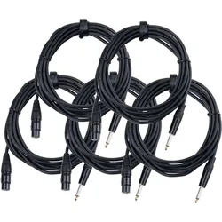 Pronomic Stage XFJ-5 Mikrofonkabel XLR/Klinke 5 m Schwarz 5er Set