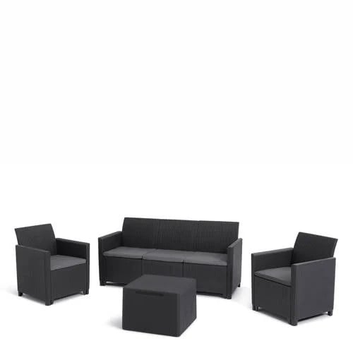 Keter loungeset Claire modern met afneembare hoezen voor tuin en terras