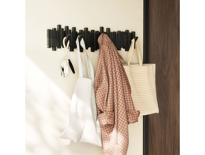 Barre de penderie Sticks 72cm Noir/Noir