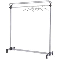 Alba, Garderobe + Kleiderstange, Garderobenständer Group3 161,3x171,9x54 cm (BxHxT) Stahl pulverbeschichtet silber/schwarz