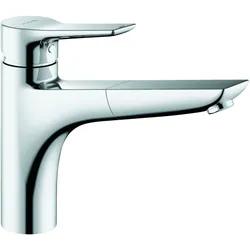 KLUDI MIX Spültisch-Einhebelmischer, geschlossener Hebel, Niederdruck, herausziehbarer Auslauf, Eco, chrom, 329440575