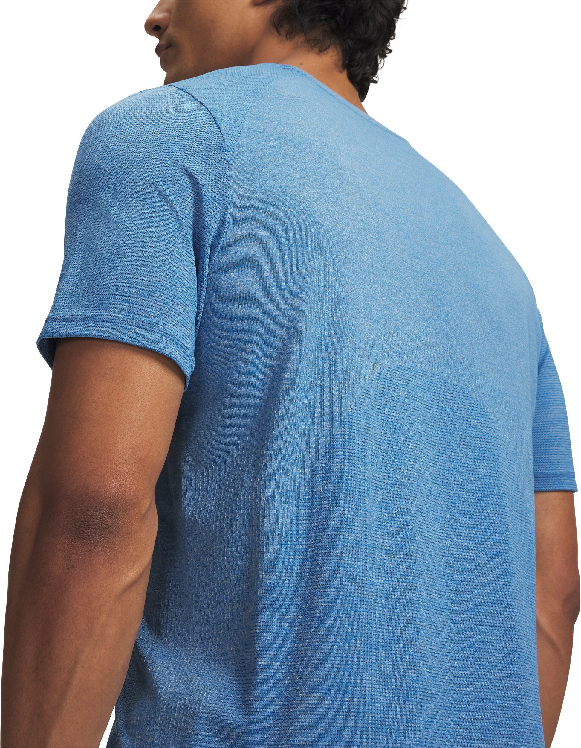 Funktionsshirt UNDER ARMOUR "Vanish Seamless SS", Herren, Gr. XXL, aegean blau,, ultimate schwarz, Obermaterial: 52% Nylon, 48% Polyester, normal, Rundhals, Shirts Funktionsshirt, schnell trocknend, atmungsaktiv aegean blau,, ultimate schwarz XXL