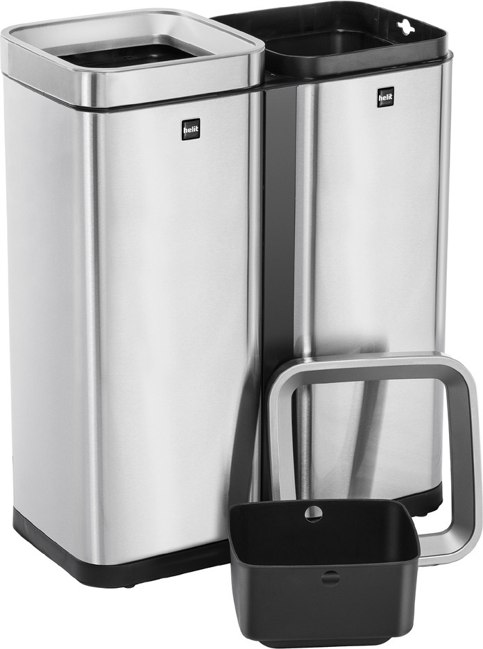 Helit The Twin Bin Mülleimer 2x 30,0 l Edelstahl