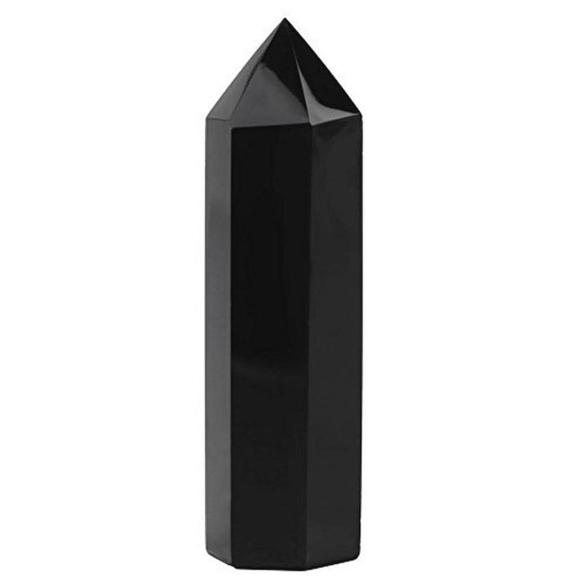 Natuurlijke zwarte obsidiaan zeskantige toverstaf voor sieraden en woondecoratie