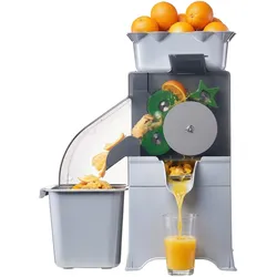 VEVOR Gewerbliche Orangenpresse Elektrische Zitruspresse 100 W Edelstahl, Elektrische Saftpresse mit Einzelnem Schalenbehälter, Entsafter für Zitronen Zitrusfrüchte Granatäpfel mit PC-Abdeckung