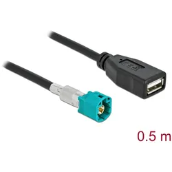 DELOCK Kabel HSD Z Stecker zu USB 2.0 Typ-A Buchse 0,5 m Pem