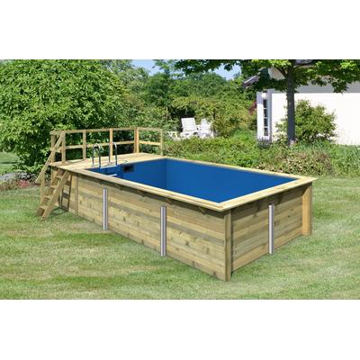Rechteckpool KARIBU "Malta A", kdi, B:672cm H:124cm L:353cm, Schwimmbecken, BxLxH: 672x353x124cm, mit Sonnenterrasse
