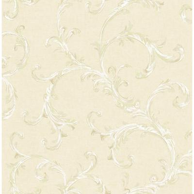 Seabrook Designs Evesham Scroll Unpasted Wallpaper