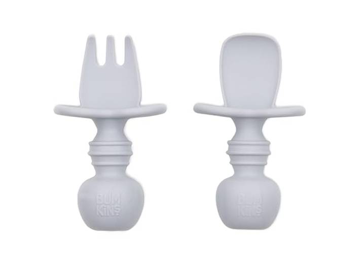 Bumkins - Siliconen Chewtensils® baby bestek - Grijs