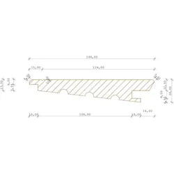 Kanadische Douglasie Keilstülpschalung, 26x144 mm, Sichtseite sägerau, unbehandelt Deckbreite 118 mm