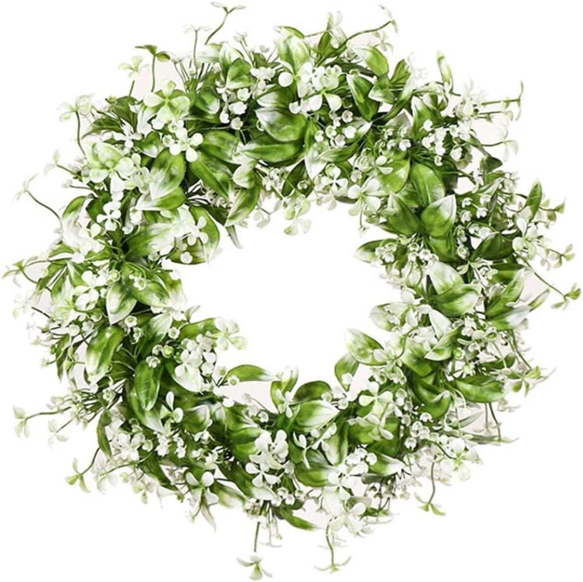Kunst Gypsophila Krans Wit - 45 cm - Kunstbloemen Decoratie voor de Voordeur