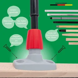 Rosshaarbesen Naturhaar Set 50 cm I Besen Handbesen und Schaufel Teleskopstiel I Rosshaar schwarz I mit Stiel ausziehbar I Kehrbesen Haushaltsbesen Werkstattbesen