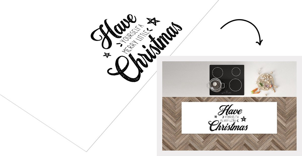 KitchenYeah Keukenloper Vinyl Have yourself a merry little Christmas Kerst B/D: 180 x 60 cm