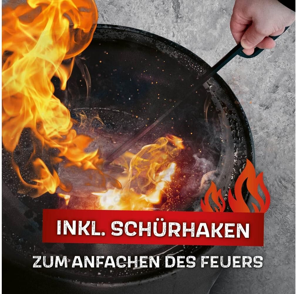 Feuerkorb LANDMANN "rauchfrei high 50 cm", schwarz, B:52,5cm H:57cm L:52,5cm Ø:50cm, Stahl, Feuerkörbe, Feuerkorb schwarz Einheitsgröße