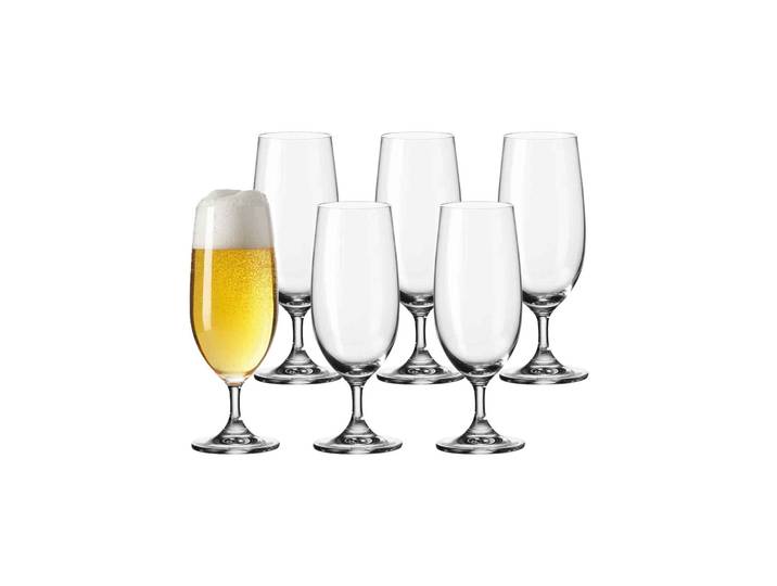 Bierglas LEONARDO Biergläser Daily 360 ml 6er Set transparent , bunt (transparent), Glas, Trinkgefäße, Bierglas