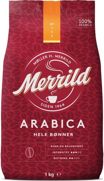 Merrild Arabica Helbønner, 1000g