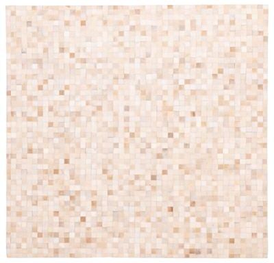 ECARPETGALLERY Handmade Cowhide Patchwork Beige Leather Rug - 6'1 x 6'0