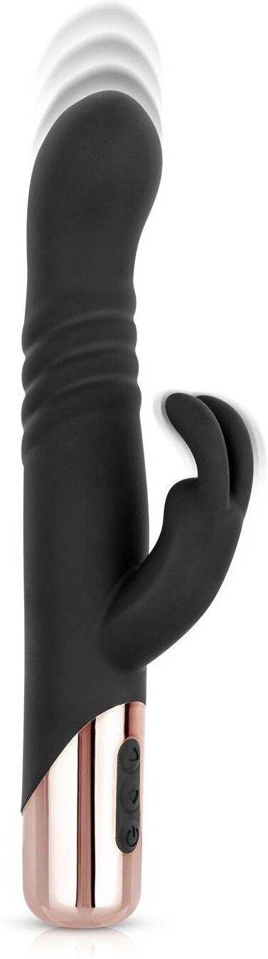 Rosy Gold Vibromasseur rabbit avec fonction de va-et-vient et silicone doux