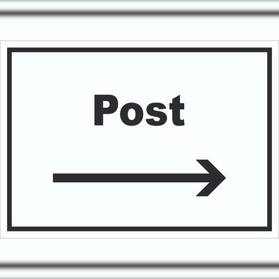 HB-Druck Labor Schild mit Text und Richtungspfeil rechts untersuchen forschen waagerecht A3 (297x420mm)