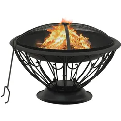 Helloshop26 - Feuerschale mit Schürhaken 75 cm XXL Stahl 02_0006015