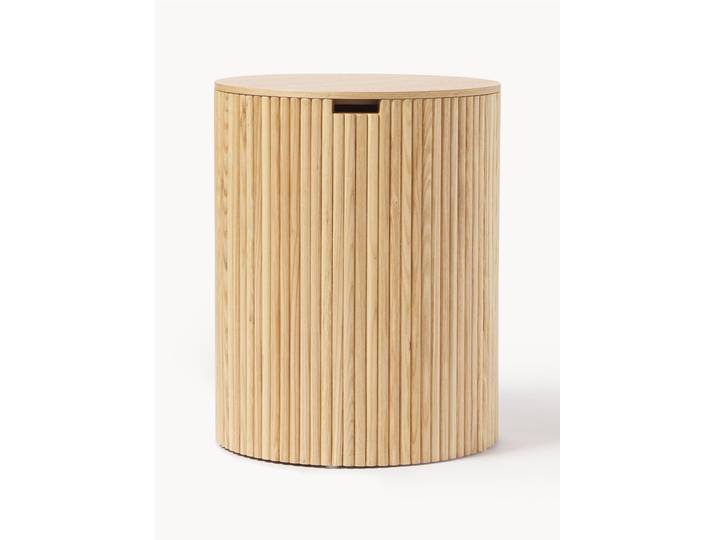 Runder Holz-Beistelltisch Nele mit Stauraum