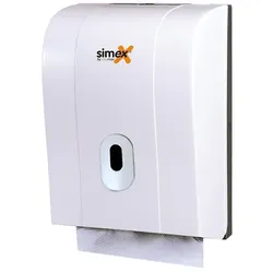 Handtuchspender Simex Elegance ABS weiß Kapazität für 400 bis 600 Tücher, abschließbar
