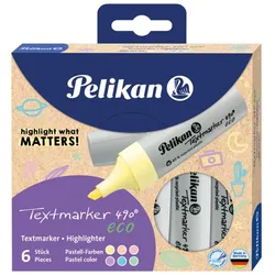 Pelikan Textmarker 490 eco Marker 6 Stück(e) Meißel Mehrfarbig
