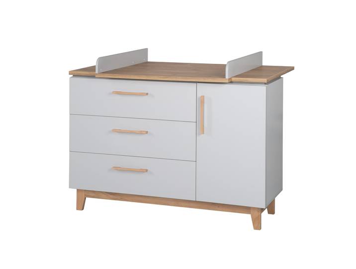 Wickelkommode 'Caro' mit Wickelansatz, Soft-Close, 1 Tür, 3 Schubladen, Wickelhöhe 94 cm