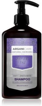 Arganicare Silver Shampoo champô neutraliza tons amarelados 400 ml. Silver Shampoo