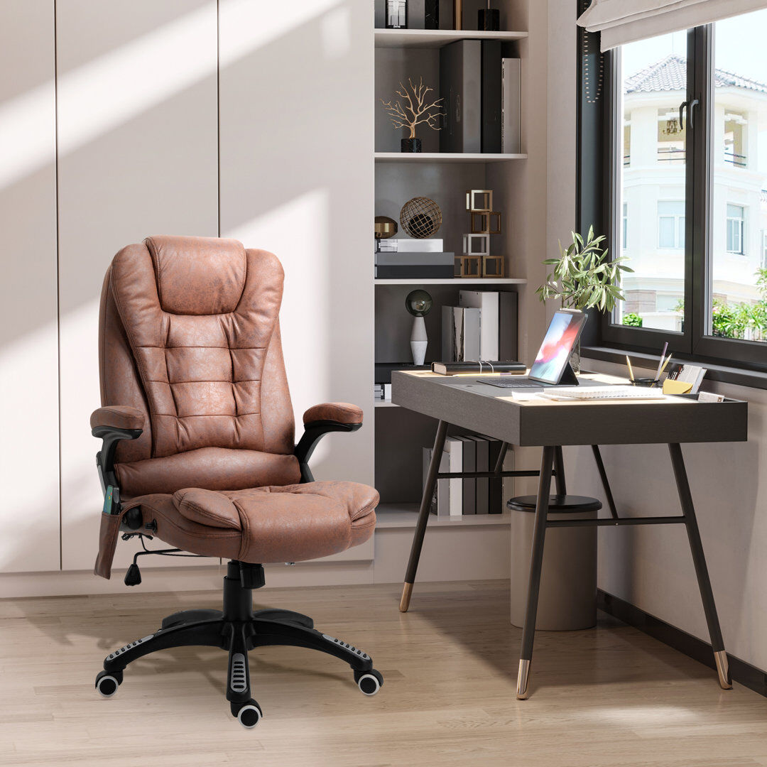 Inbox Zero Waynefleet Massage Office Chair with Heating Brown 120cm H X 68cm W X 72cm D