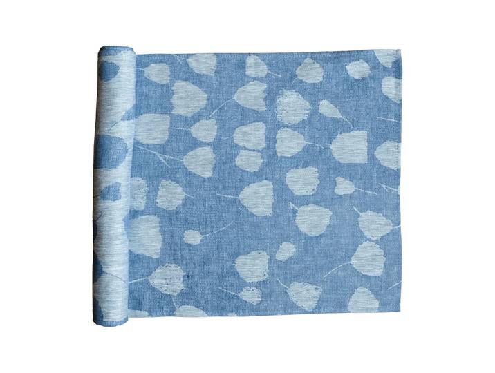 Fine Little Day Chemin de table Bouquet 150x45 cm Bleu-offwhite