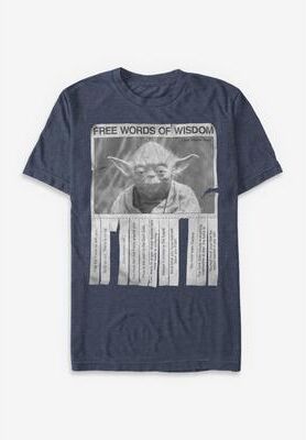 Men's Big & Tall Words Of Wisdom Graphic Tee by Star Wars in Navy Heather (Size 5XL)
