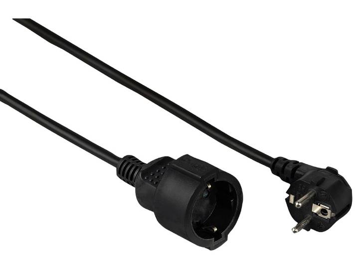 Stromkabel HAMA Schutzkontakt-Verlängerungskabel Profi , 5 m, Schwarz , schwarz, B:20,5cm H:19cm T:5,5cm, Kabel, Stromkabel