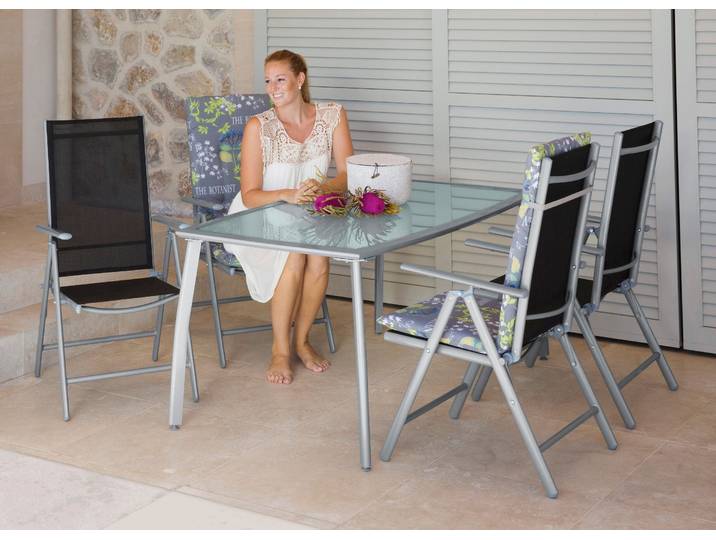 Garten-Essgruppe MERXX Lima , schwarz, Obermaterial: 100% Polyester, Sitzmöbel-Sets, Garten-Essgruppe