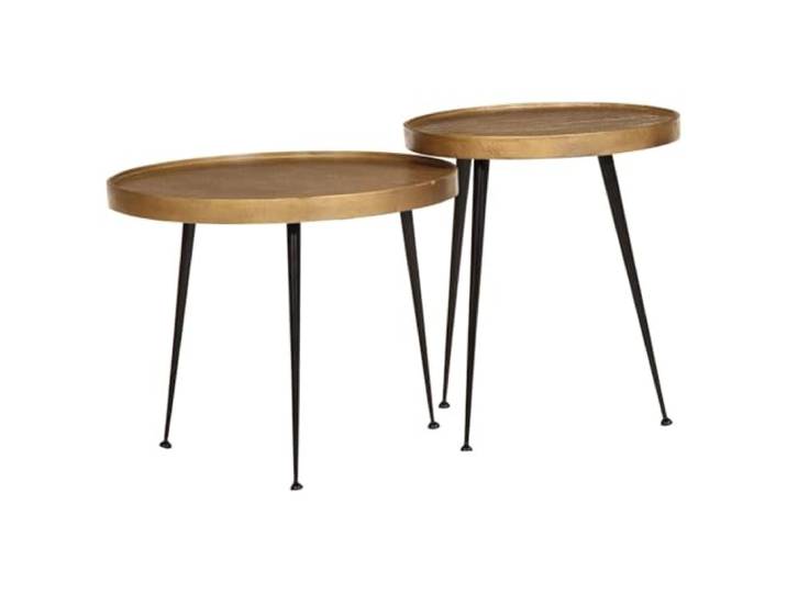 HEFZGDB Couchtisch 2 STK. Golden Holzwerkstoff Stilvolle Beistelltische mit Stabiler Tischplatte für Wohnzimmer und Schlafzimmer Langlebiges Material pflegeleicht und vielseitig