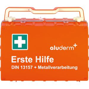 Söhngen Erste-Hilfe-Koffer aluderm+ DG L, orange, Füllung nach DIN 13157, Zusatz Metallverarbeitung