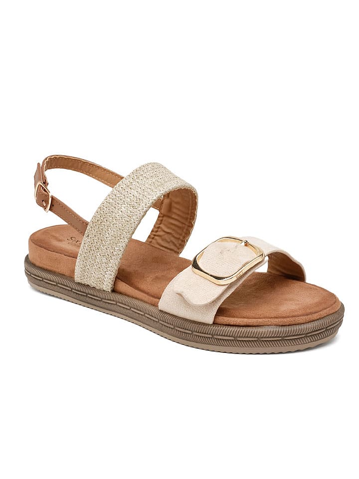 Sixth Sens Sandalen in Creme/ Hellbraun - 36
