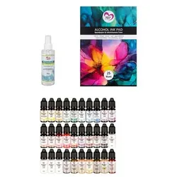 KARIN JITTENMEIER Kreativfarben-Set Alkoholtinte & Isopropanol 32tlg.