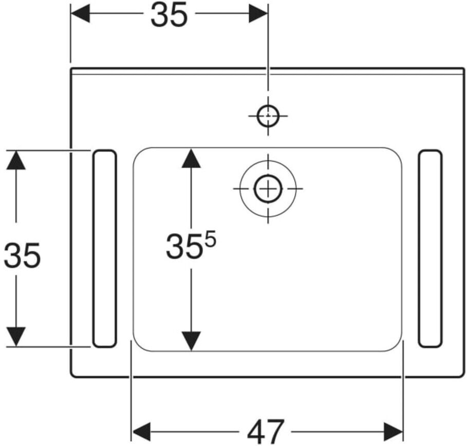 Geberit Waschtisch Publica 70x55cm, o HL, o Ü, m Auss, BF, dem., w- (500666014)
