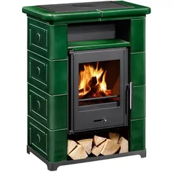 Wamsler  Kaminofen  Typ10870  Montafon  S  keramik  grün  7  kW