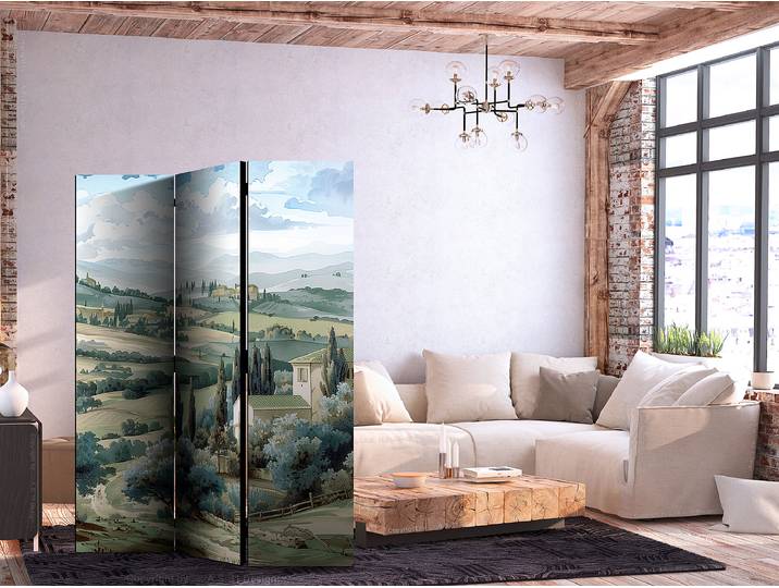 Paravent nature verte 1 face Autres Vert/Bleu 135 x 172cm