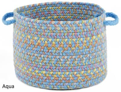 Playful Multicolored Braided Basket by Rhody Rug