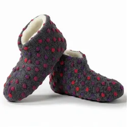 NYVI Bettschuhe IamFlauschi – Kuschelig Warme Hausschuhe aus 100% Reiner Schafwolle Größe:40 / 41;Farbe:Funky Anthrazit