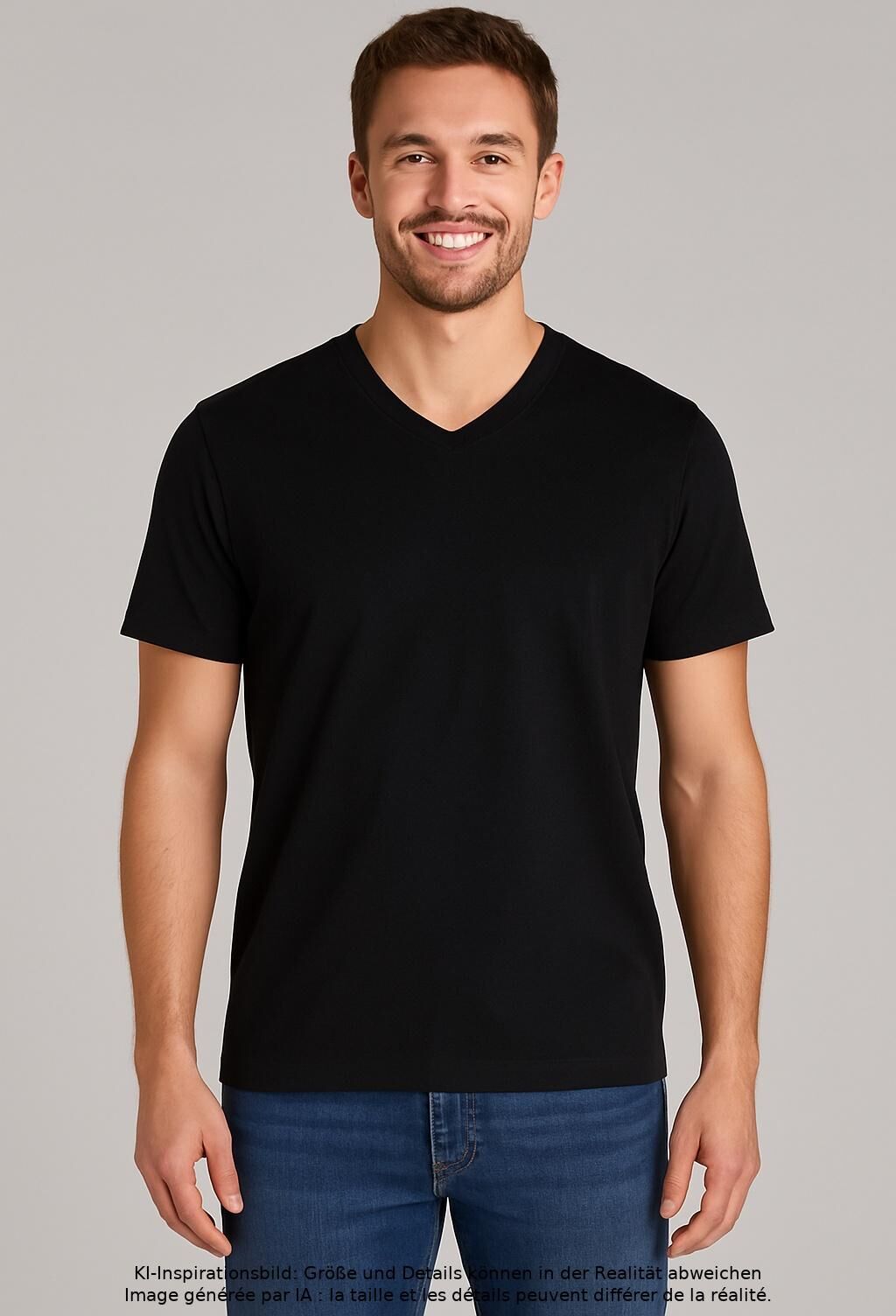 Funktion Schnitt Herren T-Shirt, Schwarz, Gr. S, Baumwolle - Second Hand